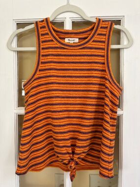 Madewell Striped Audio Knot-Front Tank Top Size M